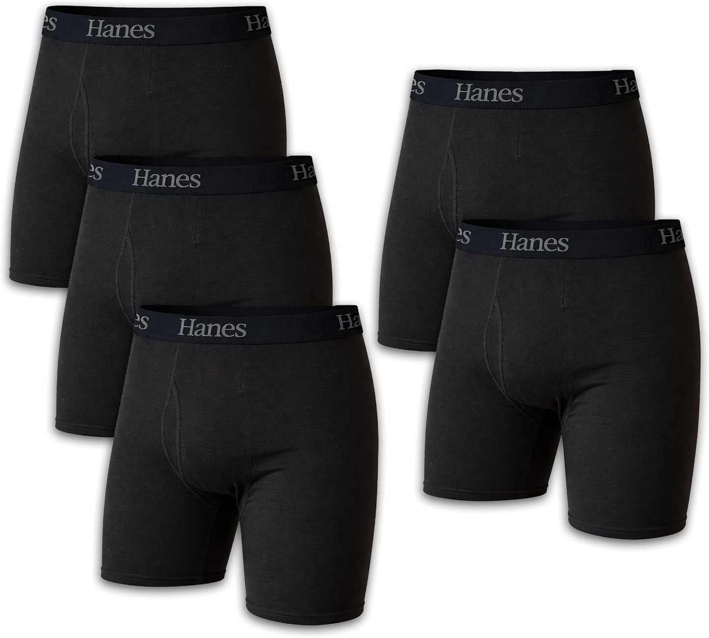 Hanes mens Underwear Boxer Briefs Pack, Cool & Breathable Cotton Moisture-wicking Underwear for Men, No Ride Up